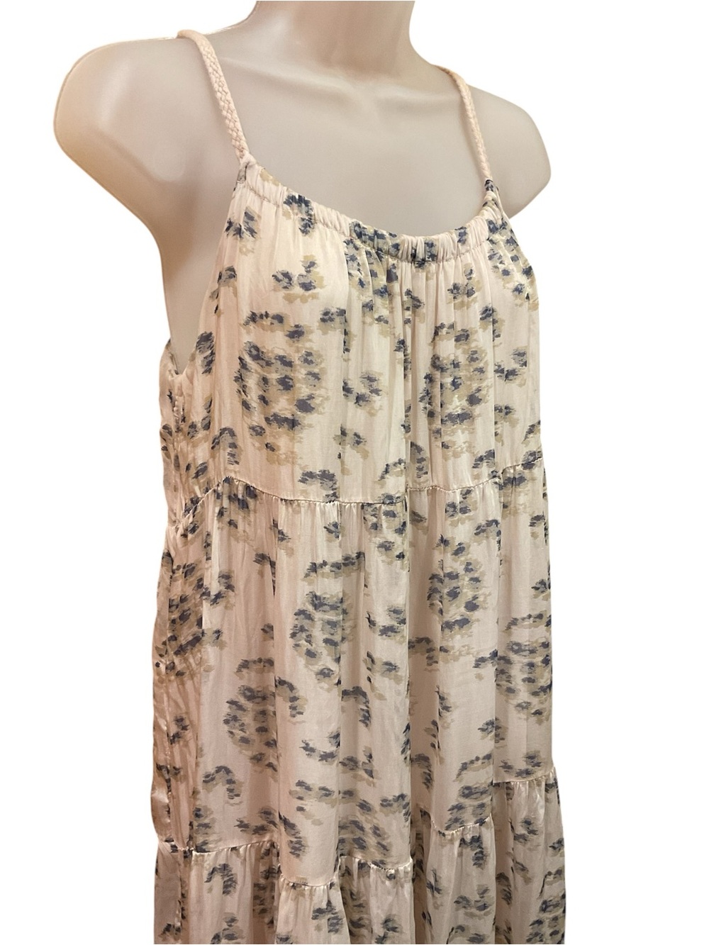 Elena Baldi Made in Italy Silk Blend Maxi Dress – Women’s Size Small Boho Tiered - Picture 3 of 8